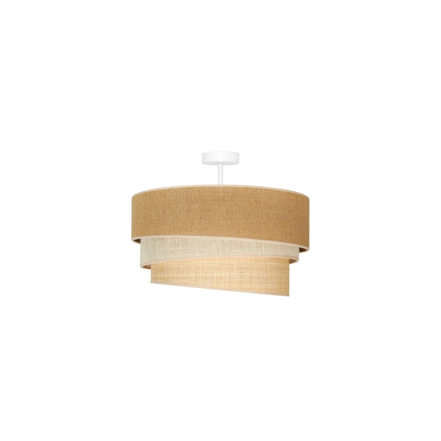Duolla - Kiinteä kattokruunu YUTE TRIO 1xE27/15W/230V halkaisija 45 cm ruskea/harmaa/beige