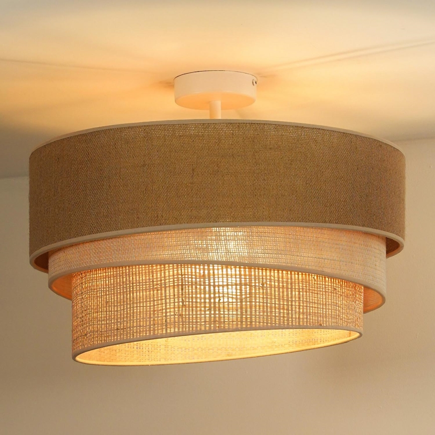 Duolla - Kiinteä kattokruunu YUTE TRIO 3xE27/15W/230V halkaisija 60 cm ruskea/harmaa/beige