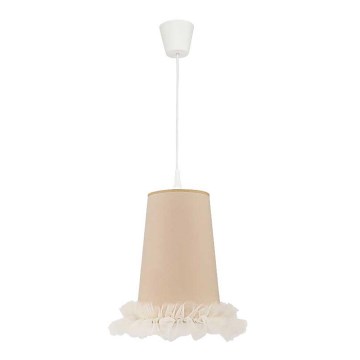 Duolla - Lasten riipuskattokruunu johdossa BALLET 1xE27/40W/230V halkaisija 21 cm beige