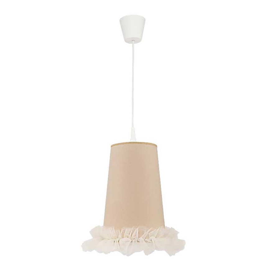 Duolla - Lasten riipuskattokruunu johdossa BALLET 1xE27/40W/230V halkaisija 21 cm beige