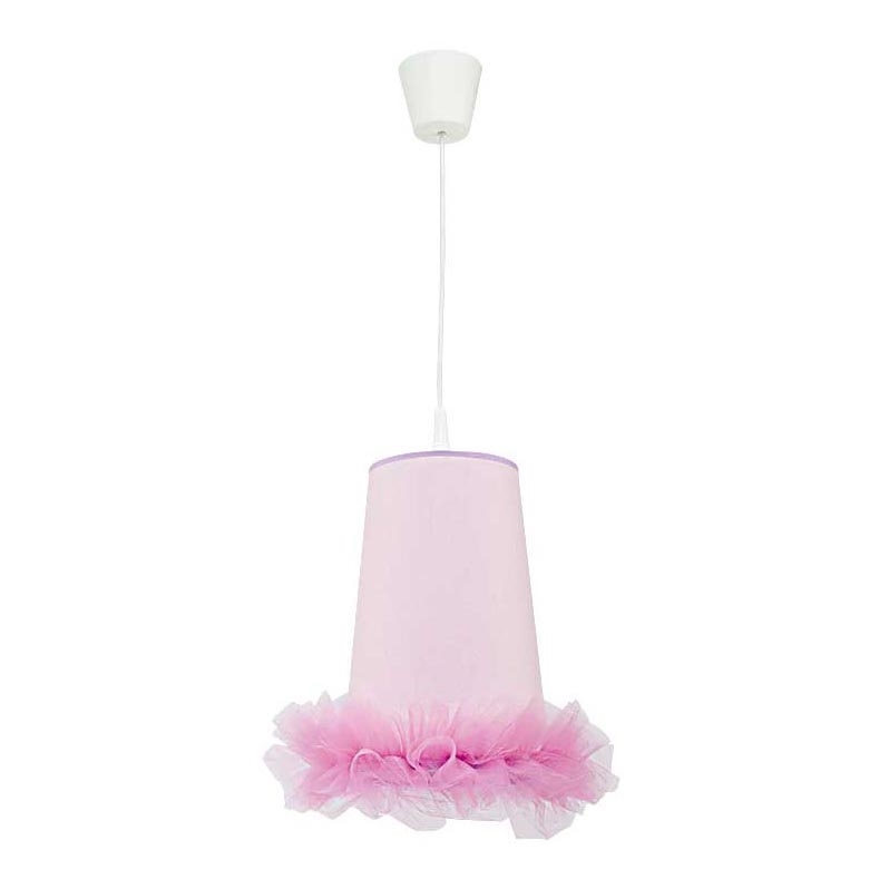 Duolla - Lasten riipuskattokruunu johdossa BALLET 1xE27/40W/230V halkaisija 21 cm vaaleanpunainen