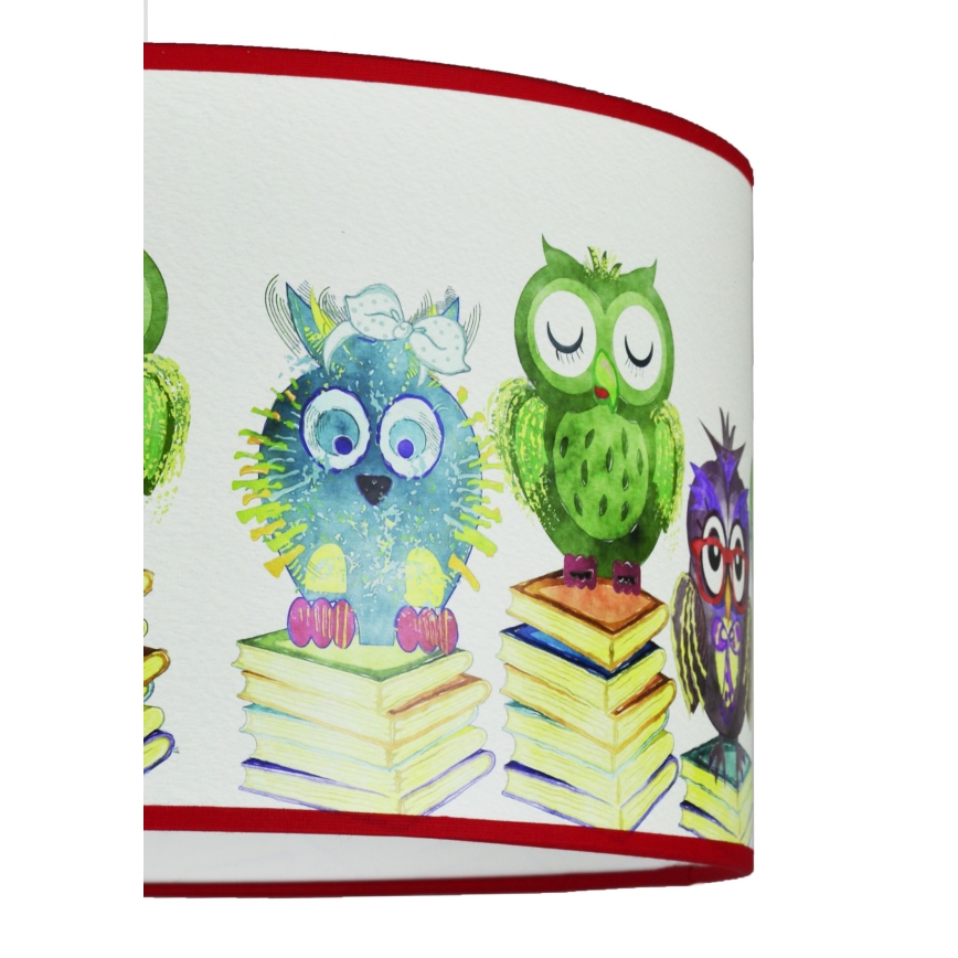 Duolla - Lasten riipuskattokruunu johdossa OWL 1xE27/15W/230V halkaisija 35 cm