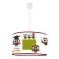 Duolla - Lasten riipuskattokruunu johdossa OWLS MULTI 1xE27/15W/230V halkaisija 35 cm