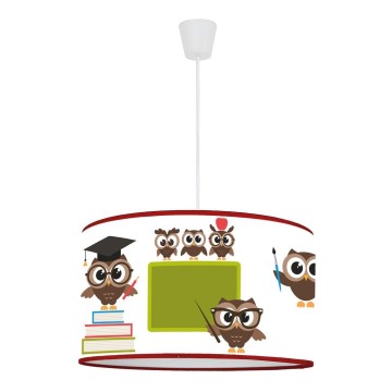 Duolla - Lasten riipuskattokruunu johdossa OWLS MULTI 1xE27/15W/230V halkaisija 35 cm