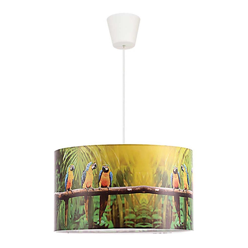 Duolla - Lasten riipuskattokruunu johdossa PARROTS 1xE27/40W/230V halkaisija 35 cm