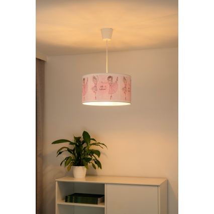 Duolla - Lasten riipuskattokruunu johdossa PRINT M 1xE27/40W/230V halkaisija 35 cm ballerinat