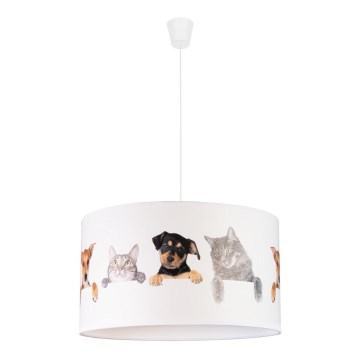 Duolla - Lasten riipuskattokruunu johdossa PRINT M 1xE27/40W/230V halkaisija 35 cm eläimet