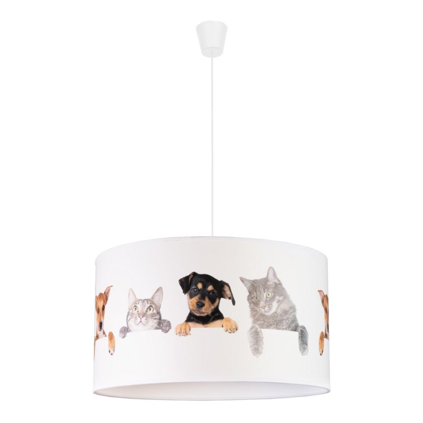 Duolla - Lasten riipuskattokruunu johdossa PRINT M 1xE27/40W/230V halkaisija 35 cm eläimet