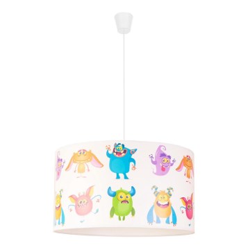 Duolla - Lasten riipuskattokruunu johdossa PRINT M 1xE27/40W/230V halkaisija 35 cm peikot