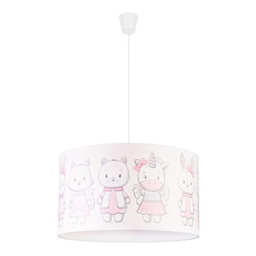 Duolla - Lasten riipuskattokruunu johdossa PRINT M 1xE27/40W/230V halkaisija 35 cm pienet eläimet