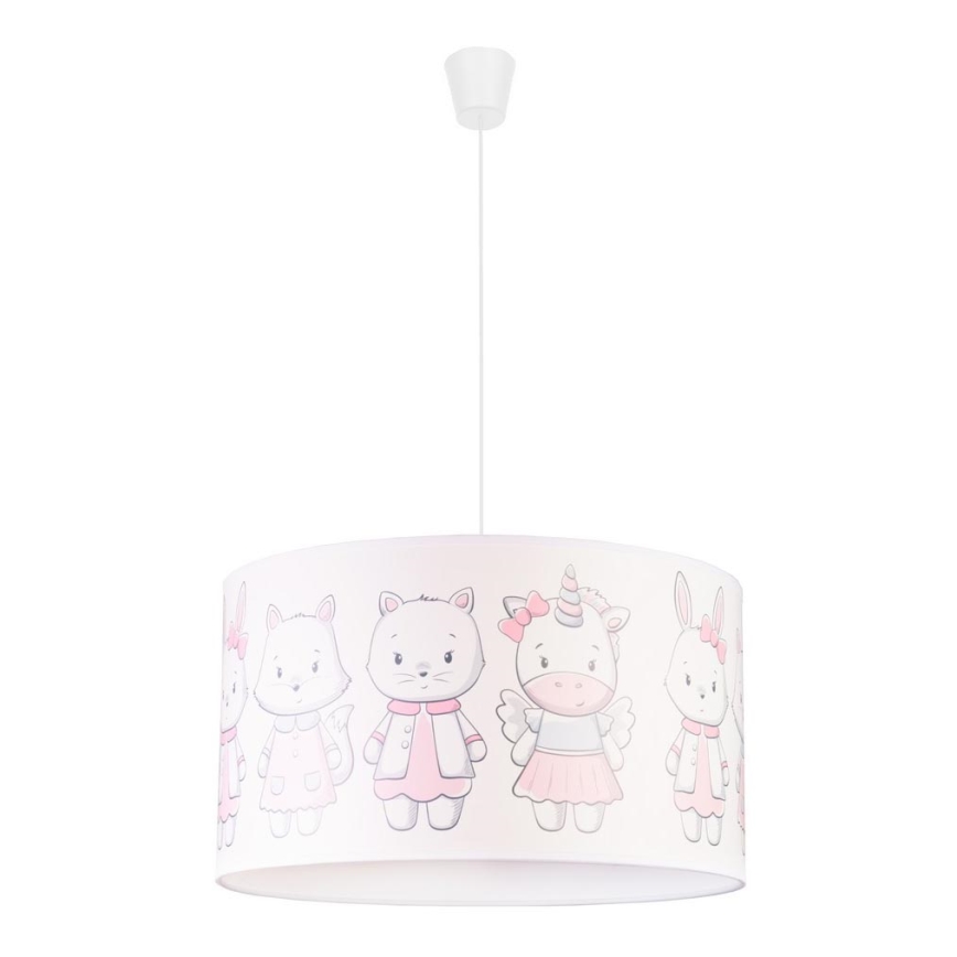 Duolla - Lasten riipuskattokruunu johdossa PRINT M 1xE27/40W/230V halkaisija 35 cm pienet eläimet