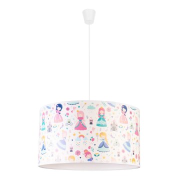 Duolla - Lasten riipuskattokruunu johdossa PRINT M 1xE27/40W/230V halkaisija 35 cm prinsessat