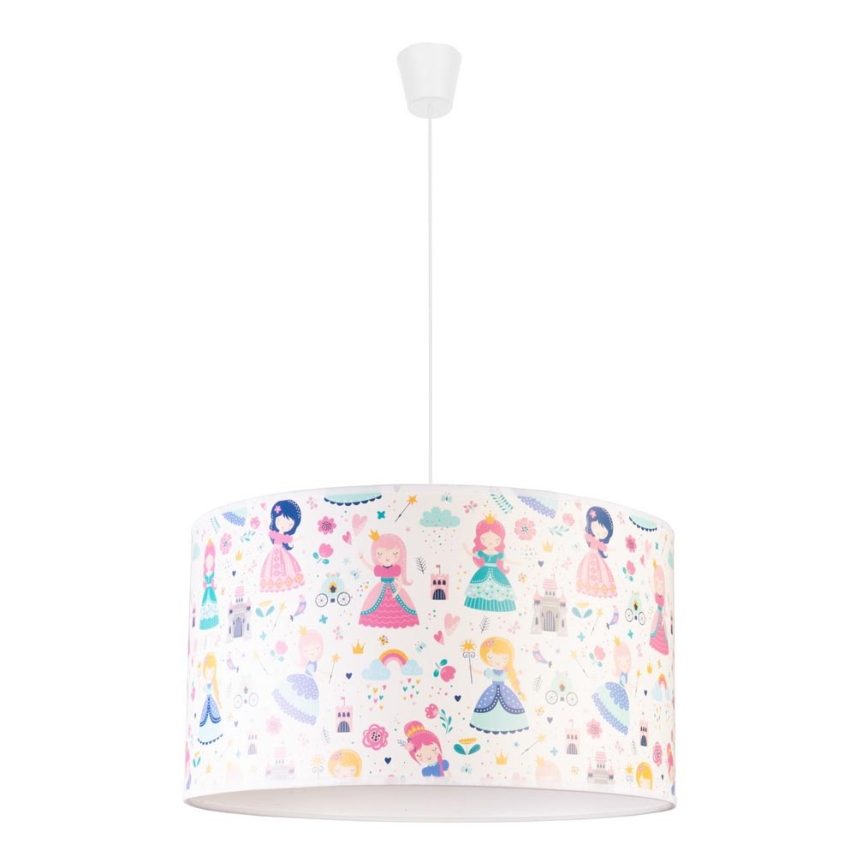 Duolla - Lasten riipuskattokruunu johdossa PRINT M 1xE27/40W/230V halkaisija 35 cm prinsessat
