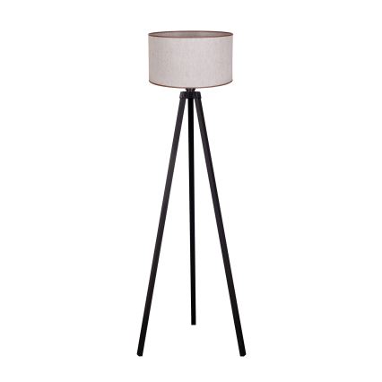 Duolla - Lattialamppu 1xE27/60W/230V halkaisija 44 cm beige/wenge