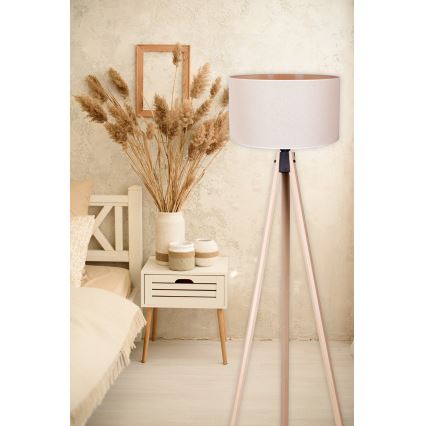 Duolla - Lattialamppu 1xE27/60W/230V halkaisija 44 cm kerma/beige