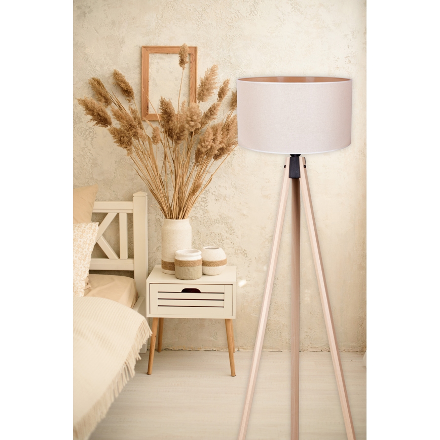 Duolla - Lattialamppu 1xE27/60W/230V halkaisija 44 cm kerma/beige