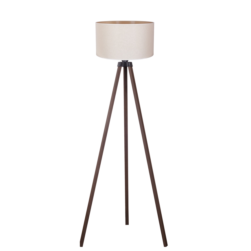 Duolla - Lattialamppu 1xE27/60W/230V halkaisija 44 cm kerma/ruskea