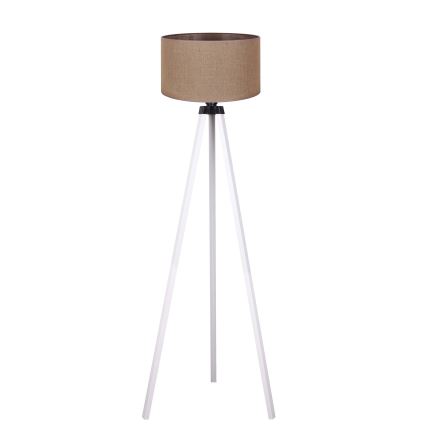 Duolla - Lattialamppu 1xE27/60W/230V halkaisija 44 cm ruskea/valkoinen