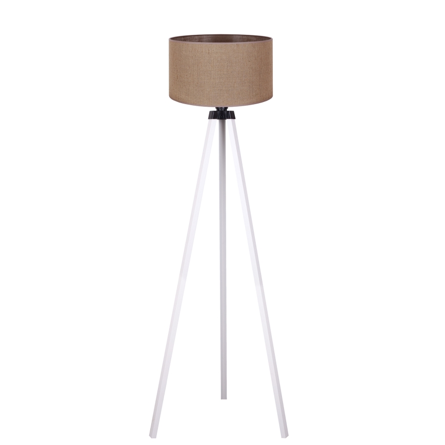 Duolla - Lattialamppu 1xE27/60W/230V halkaisija 44 cm ruskea/valkoinen