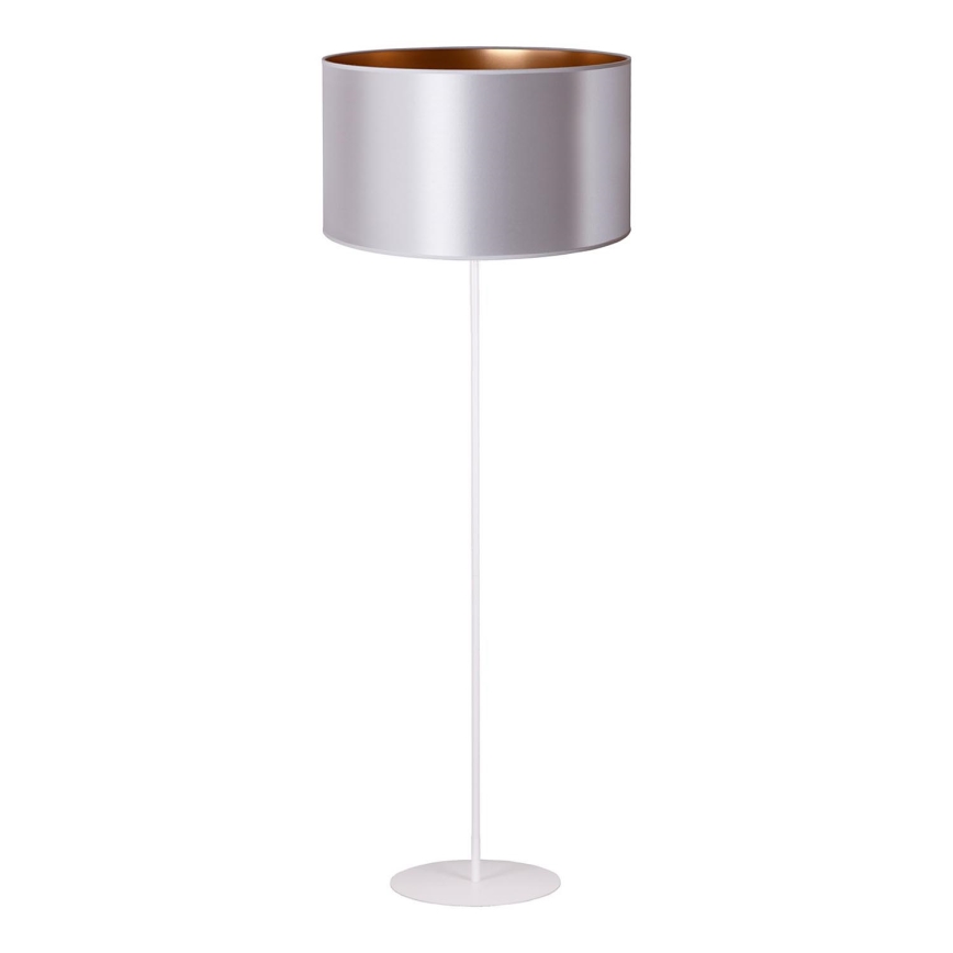 Duolla - Lattialamppu CANNES 1xE27/15W/230V halkaisija 45 cm hopea/kupari/valkoinen