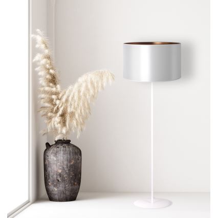 Duolla - Lattialamppu CANNES 1xE27/15W/230V halkaisija 45 cm hopea/kupari/valkoinen