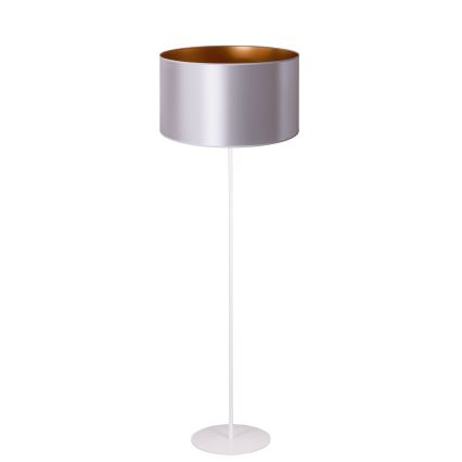 Duolla - Lattialamppu CANNES 1xE27/15W/230V halkaisija 45 cm hopea/kupari/valkoinen