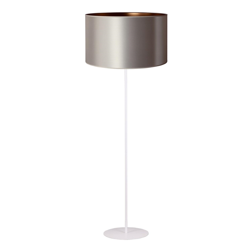 Duolla - Lattialamppu CANNES 1xE27/15W/230V halkaisija 45 cm hopea/kupari/valkoinen