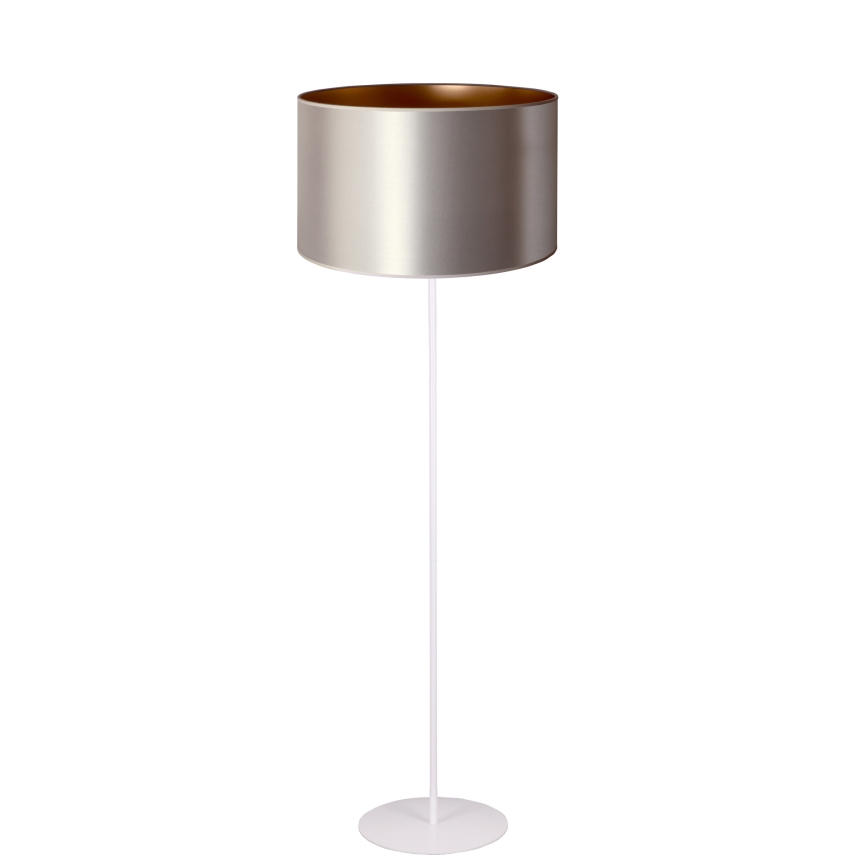 Duolla - Lattialamppu CANNES 1xE27/15W/230V halkaisija 45 cm hopea/kupari/valkoinen