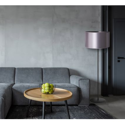 Duolla - Lattialamppu CANNES 1xE27/15W/230V halkaisija 45 cm hopea/musta