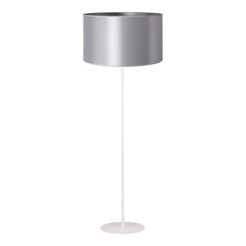 Duolla - Lattialamppu CANNES 1xE27/15W/230V halkaisija 45 cm hopea/valkoinen