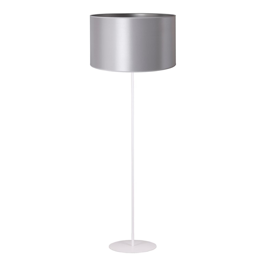 Duolla - Lattialamppu CANNES 1xE27/15W/230V halkaisija 45 cm hopea/valkoinen