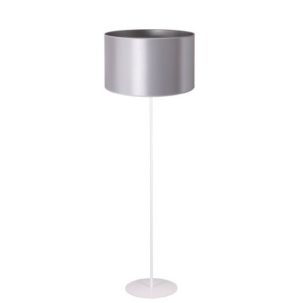 Duolla - Lattialamppu CANNES 1xE27/15W/230V halkaisija 45 cm hopea/valkoinen