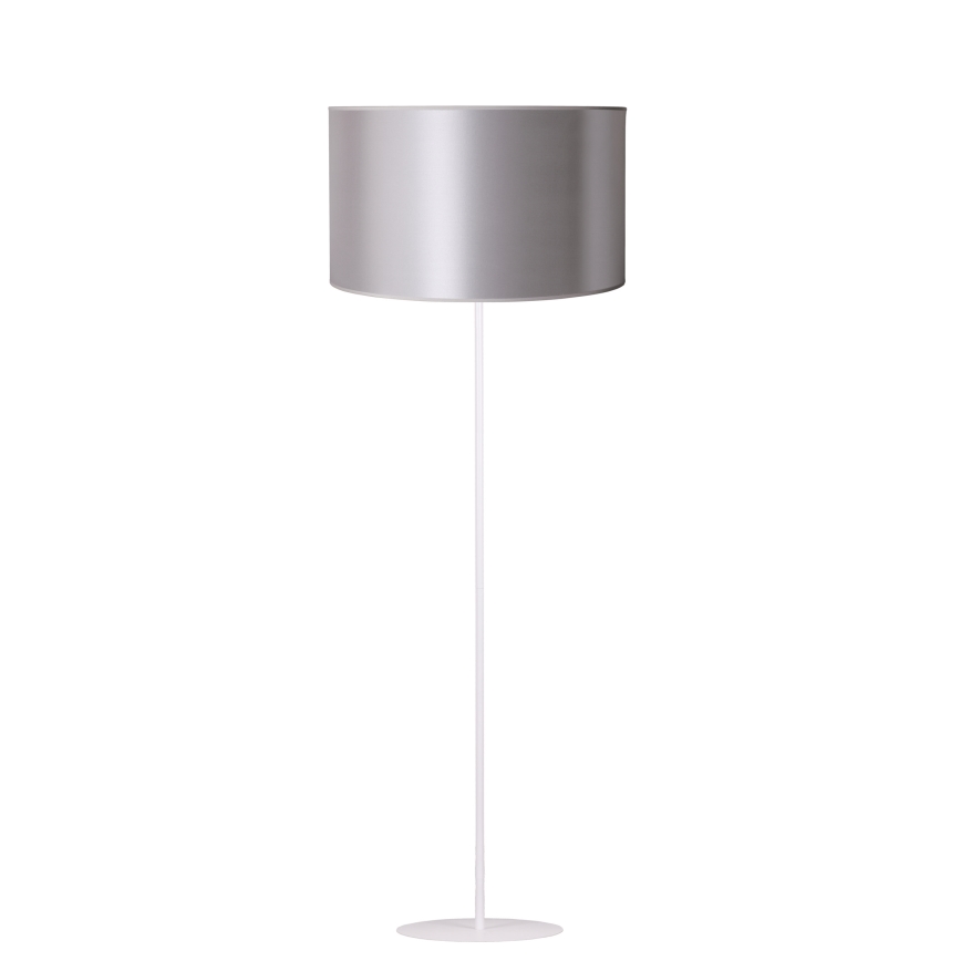 Duolla - Lattialamppu CANNES 1xE27/15W/230V halkaisija 45 cm hopea/valkoinen