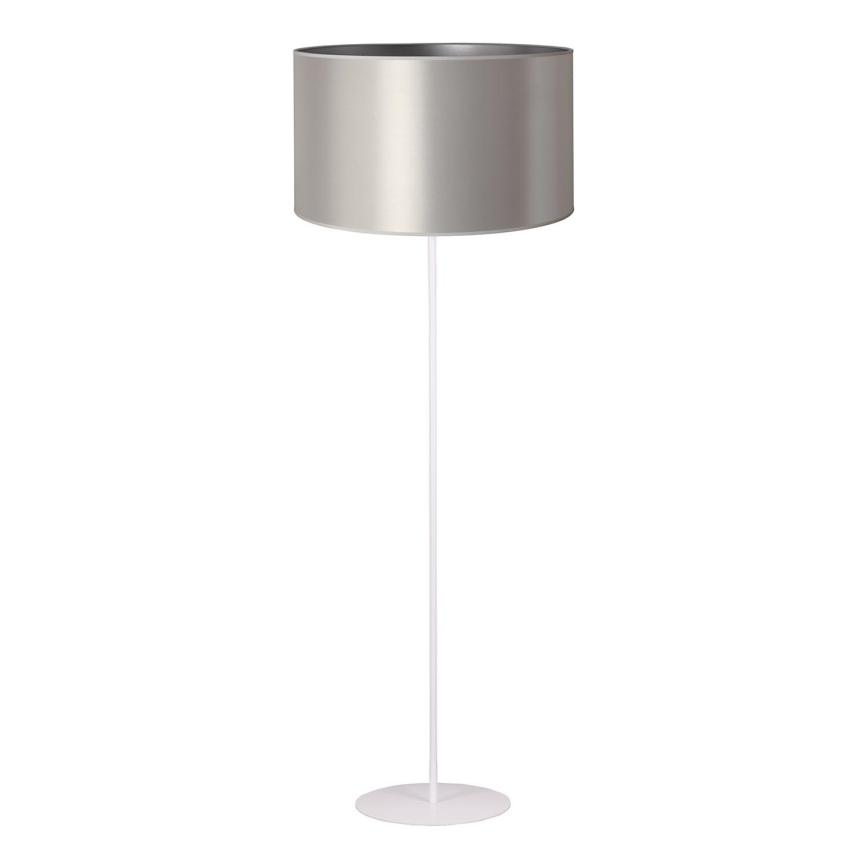 Duolla - Lattialamppu CANNES 1xE27/15W/230V halkaisija 45 cm hopea/valkoinen