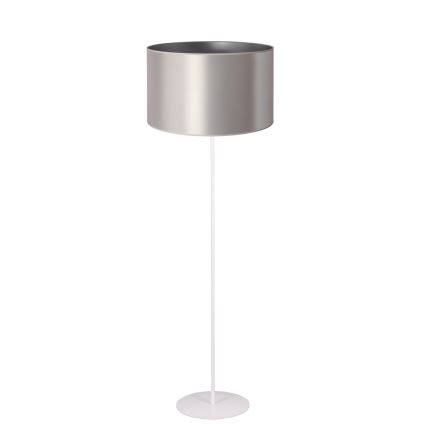 Duolla - Lattialamppu CANNES 1xE27/15W/230V halkaisija 45 cm hopea/valkoinen