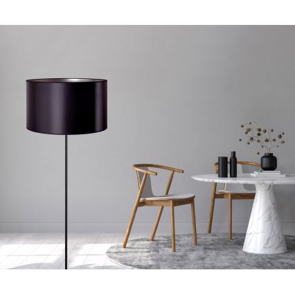 Duolla - Lattialamppu CANNES 1xE27/15W/230V halkaisija 45 cm musta/hopea