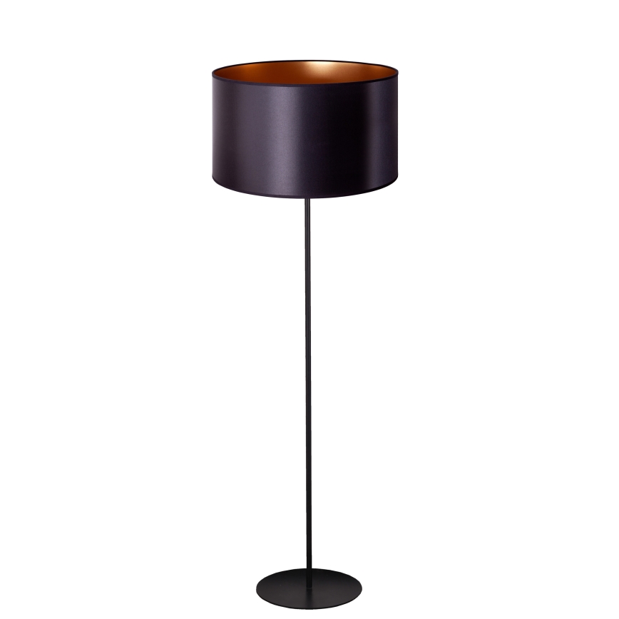 Duolla - Lattialamppu CANNES 1xE27/15W/230V halkaisija 45 cm musta/kupari