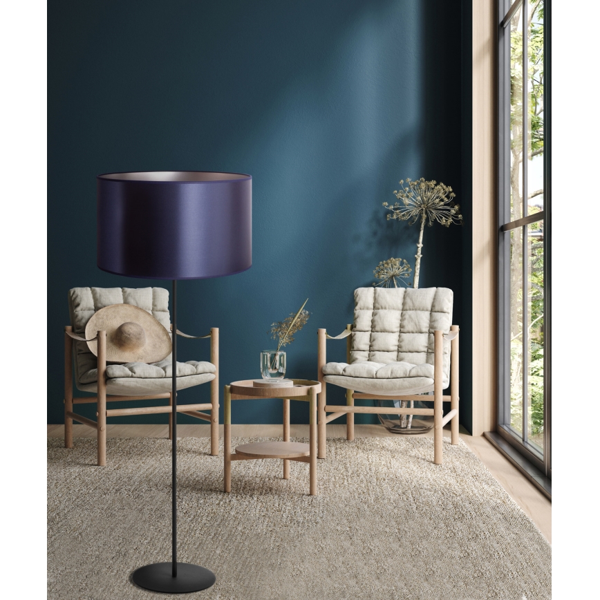 Duolla - Lattialamppu CANNES 1xE27/15W/230V halkaisija 45 cm violetti/hopea/musta