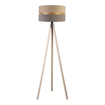 Duolla - Lattialamppu DUO 1xE27/60W/230V halkaisija 44 cm beige/harmaa/beige