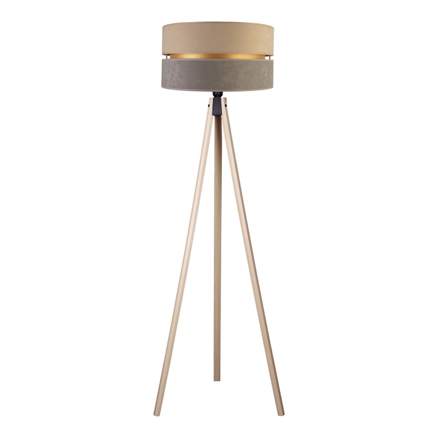 Duolla - Lattialamppu DUO 1xE27/60W/230V halkaisija 44 cm beige/harmaa/beige