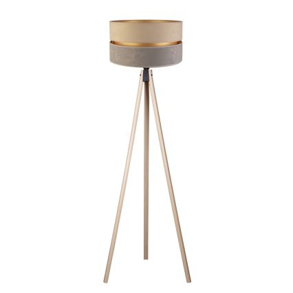 Duolla - Lattialamppu DUO 1xE27/60W/230V halkaisija 44 cm beige/harmaa/beige