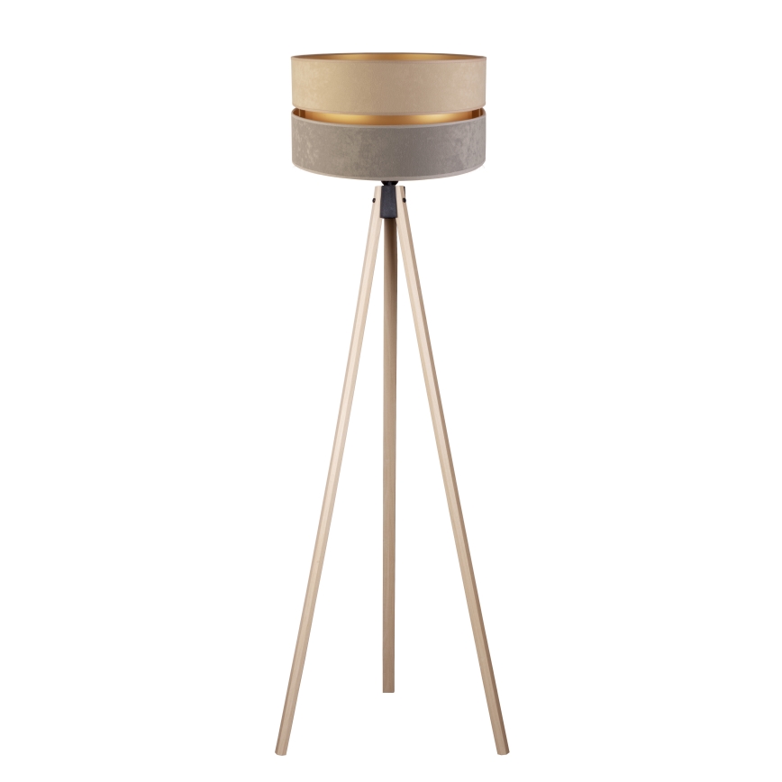 Duolla - Lattialamppu DUO 1xE27/60W/230V halkaisija 44 cm beige/harmaa/beige
