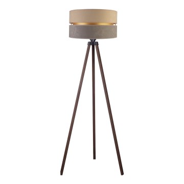 Duolla - Lattialamppu DUO 1xE27/60W/230V halkaisija 44 cm beige/harmaa/ruskea