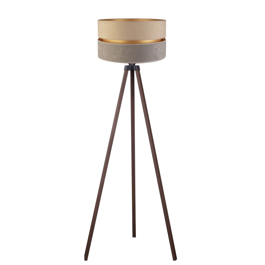 Duolla - Lattialamppu DUO 1xE27/60W/230V halkaisija 44 cm beige/harmaa/ruskea