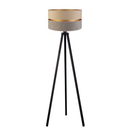 Duolla - Lattialamppu DUO 1xE27/60W/230V halkaisija 44 cm beige/harmaa/wenge