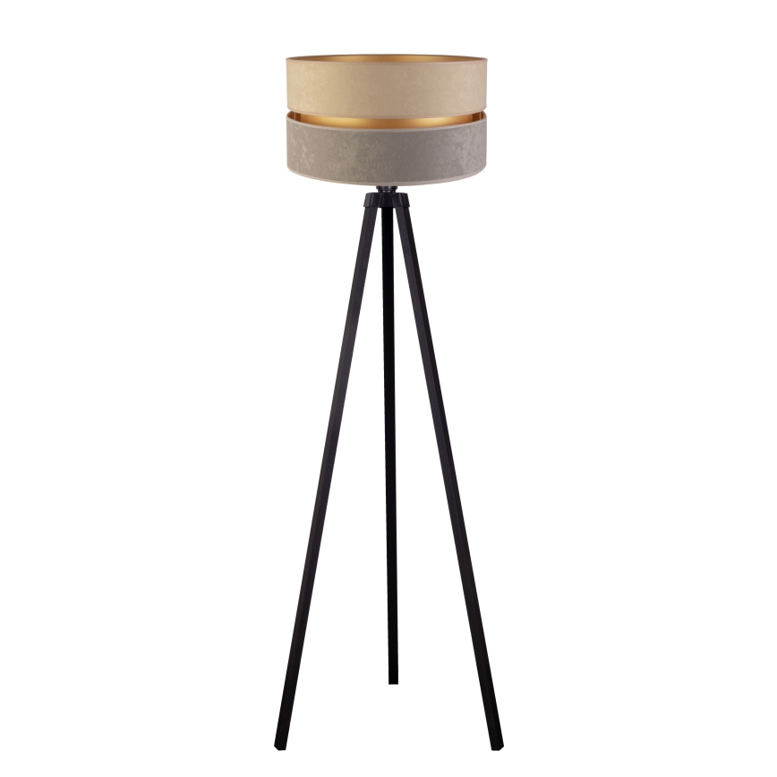 Duolla - Lattialamppu DUO 1xE27/60W/230V halkaisija 44 cm beige/harmaa/wenge