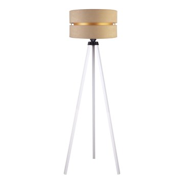 Duolla - Lattialamppu DUO 1xE27/60W/230V halkaisija 44 cm beige/valkoinen