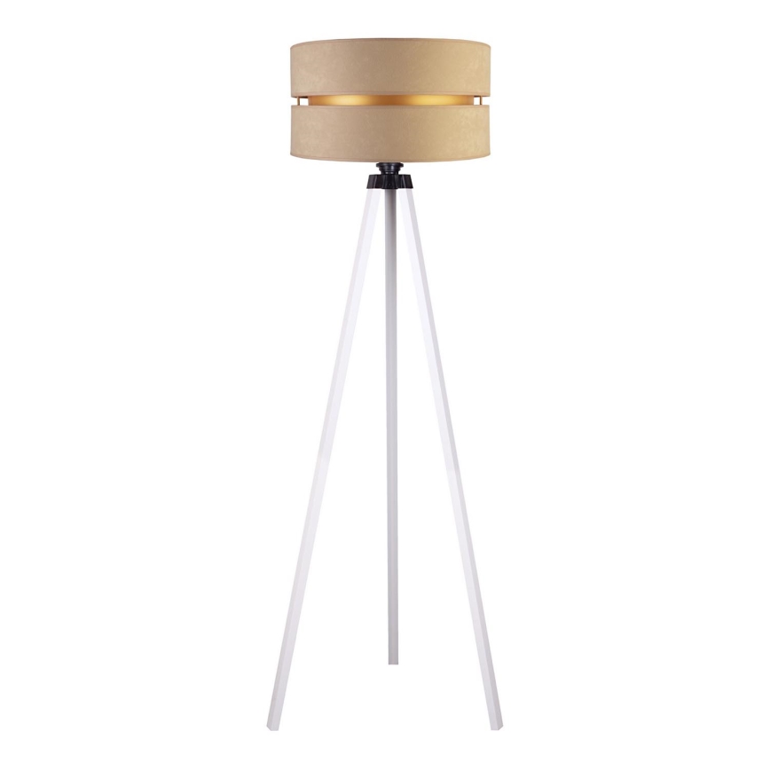 Duolla - Lattialamppu DUO 1xE27/60W/230V halkaisija 44 cm beige/valkoinen