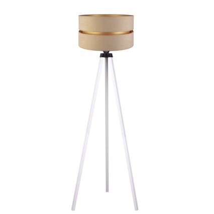 Duolla - Lattialamppu DUO 1xE27/60W/230V halkaisija 44 cm beige/valkoinen