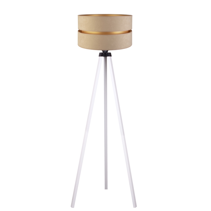 Duolla - Lattialamppu DUO 1xE27/60W/230V halkaisija 44 cm beige/valkoinen